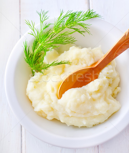 Mushed potato in the white bowl Stock photo © tycoon