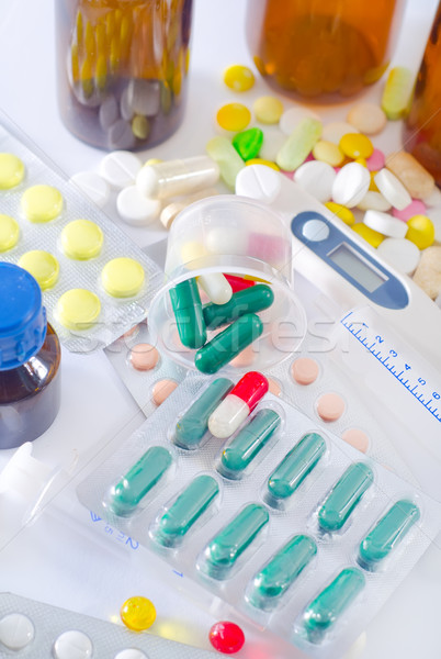 color pills and medical bottle Stock photo © tycoon