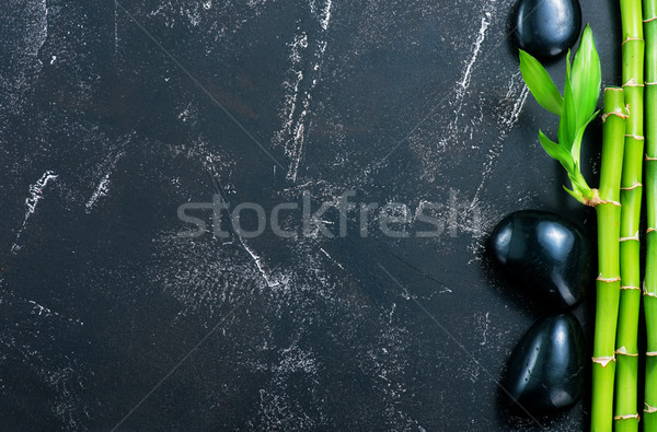 базальт бамбук зеленый черный таблице лист Сток-фото © tycoon