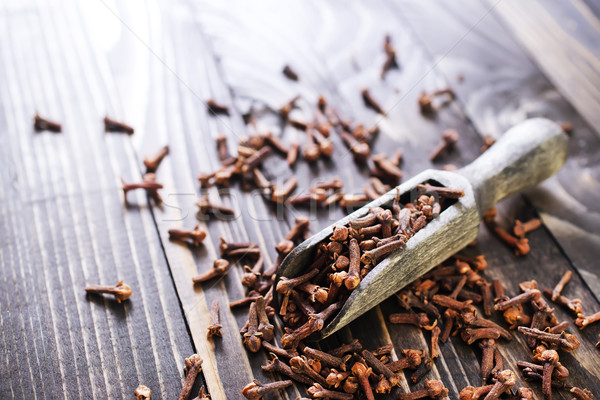гвоздика таблице аромат Spice древесины медицинской Сток-фото © tycoon
