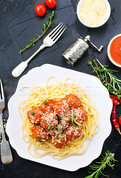 Stock photo:  SaveDownload Previewspaghetti and meat balls