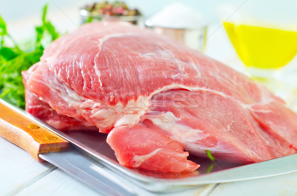 Surowy mięsa kuchnia zielone czerwony mięśni Zdjęcia stock © tycoon