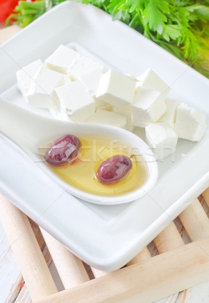 Voedsel vruchten olie ontbijt witte Stockfoto © tycoon