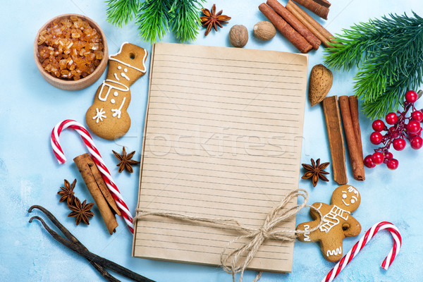 Crăciun cookie-uri tabel copac fundal frumuseţe Imagine de stoc © tycoon