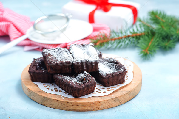 Christmas cake zoete diner chocolade tabel Stockfoto © tycoon
