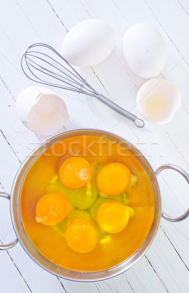 Ruw eieren hout keuken groep boerderij Stockfoto © tycoon