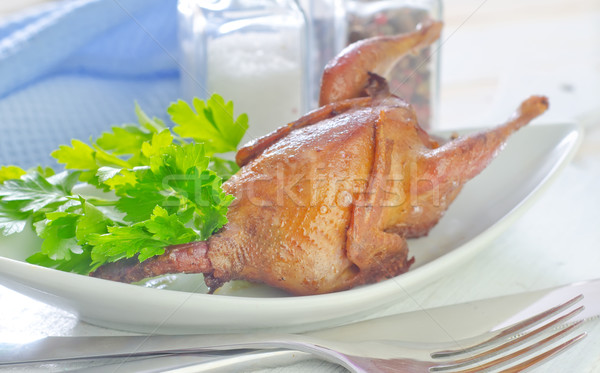 baked quail Stock photo © tycoon