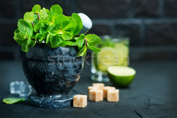 Stockfoto: Vers · mint · citroen · suiker · mojito · voedsel