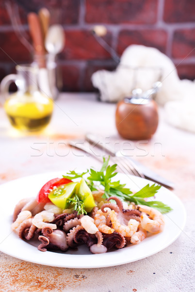 Salade fruits de mer plaque stock photo vin [[stock_photo]] © tycoon