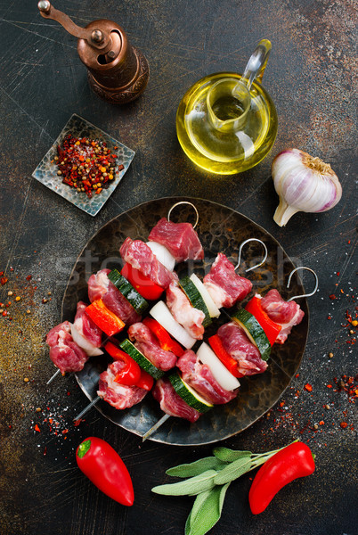 烤肉串 肉類 蔬菜 味 香料 晚餐 商業照片 © tycoon
