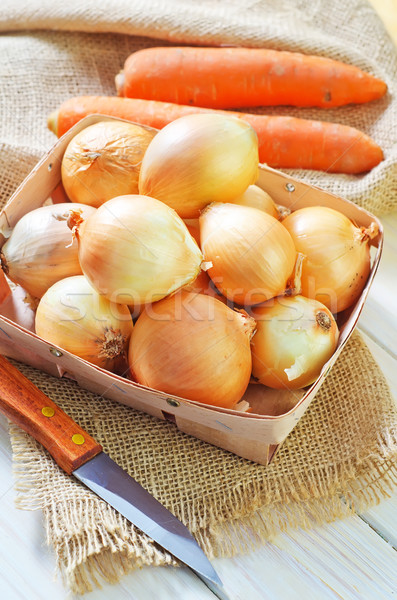 Zwiebel Karotte rot Markt Essen weiß Stock foto © tycoon