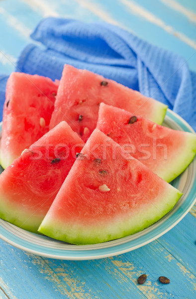 Sandía alimentos jardín rojo placa desayuno Foto stock © tycoon