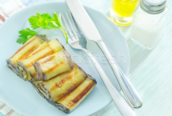 Stock photo: eggplant rolls