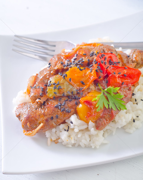 rice with meat and vegetables Stock photo © tycoon