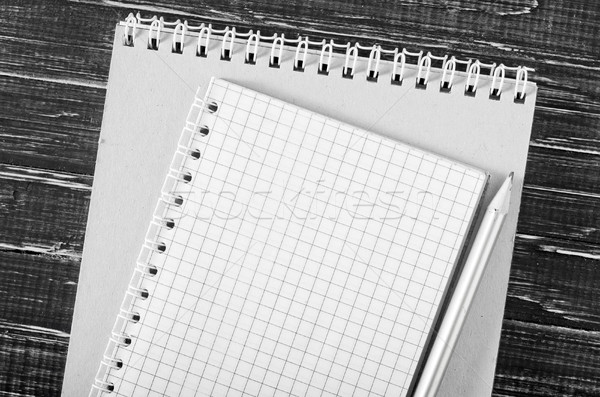 note and pencil on wooden background Stock photo © tycoon