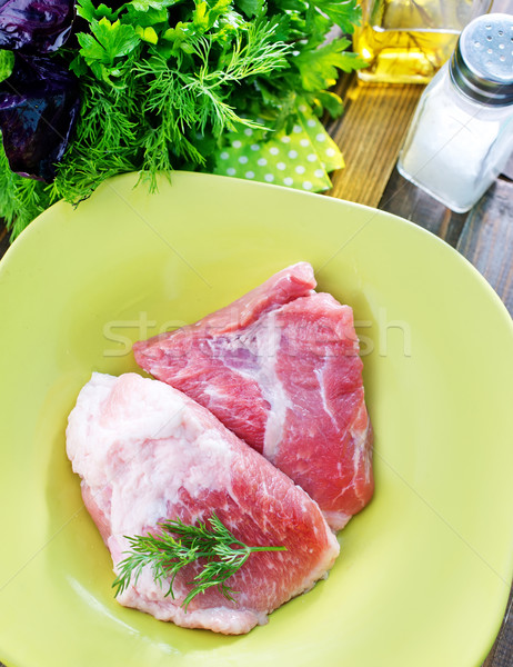 Crudo carne verde blanco bordo pimienta Foto stock © tycoon