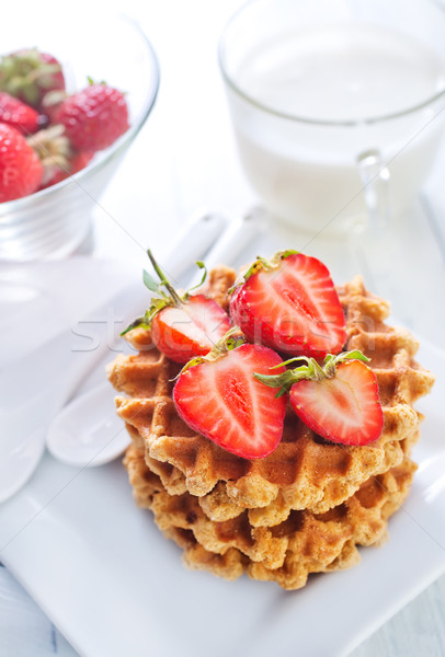 Gaufre alimentaire fruits fond groupe rouge [[stock_photo]] © tycoon