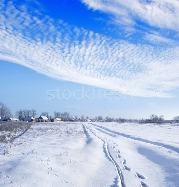 冬天 天空 道路 景觀 光 雪 商業照片 © tycoon
