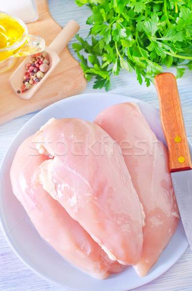 Huhn Filet Abendessen Muskel Fleisch Fett Stock foto © tycoon