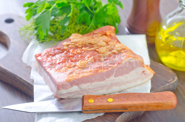 Foto stock: Ahumado · carne · alimentos · fondo · cocina · cena