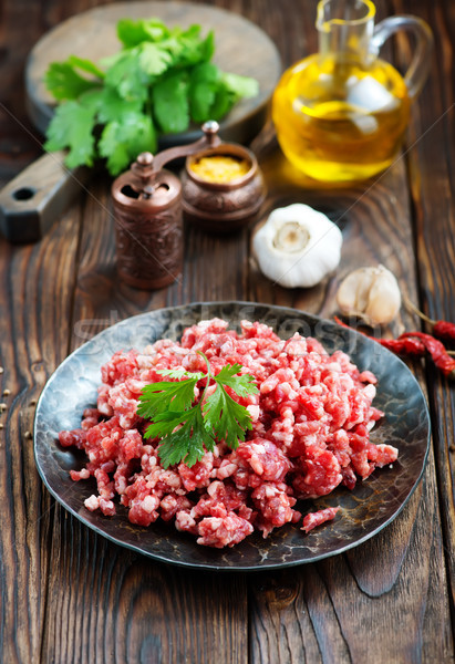 Carne sal especias mesa alimentos verde Foto stock © tycoon