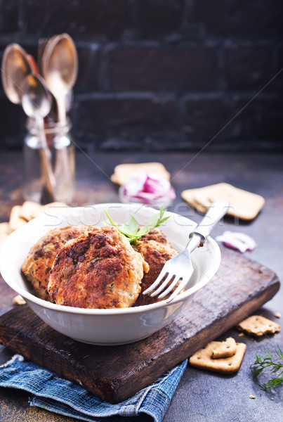 Blanche plaque table poulet maison fond [[stock_photo]] © tycoon