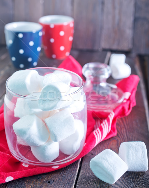Branco marshmallow vidro banco tabela comida Foto stock © tycoon