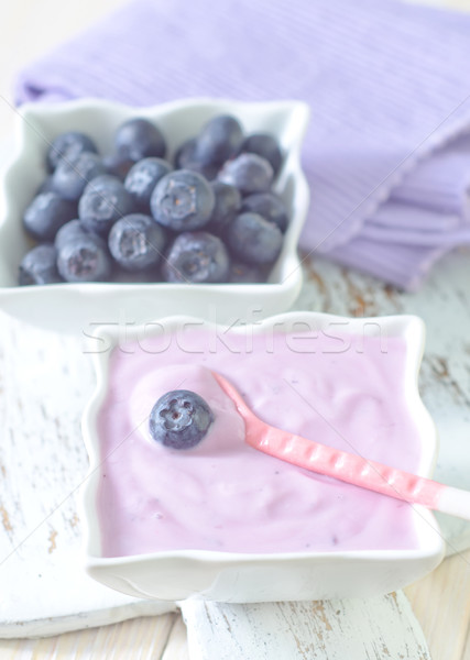Foto d'archivio: Mirtillo · yogurt · alimentare · frutta · vetro · salute