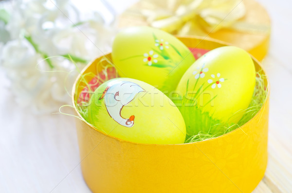 Easter Eggs żółty polu Wielkanoc wiosną charakter Zdjęcia stock © tycoon