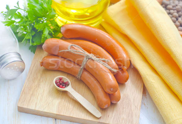 Würstchen Essen Hund Hintergrund Küche Abendessen Stock foto © tycoon