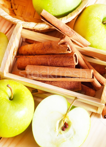 Stockfoto: Appel · kaneel · voedsel · achtergrond · star · christmas
