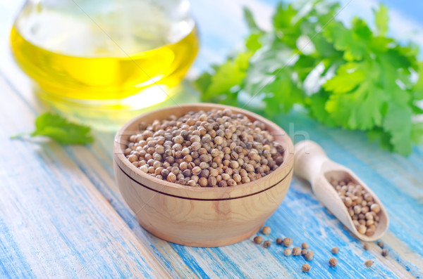 Stockfoto: Koriander · hout · keuken · tabel · plant · chinese