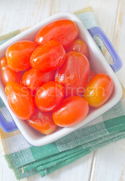 Pomodoro vetro rosso vegetali aglio sani Foto d'archivio © tycoon