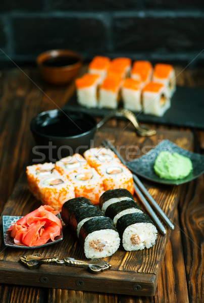 Sushi wasabi gember tabel diner thee Stockfoto © tycoon