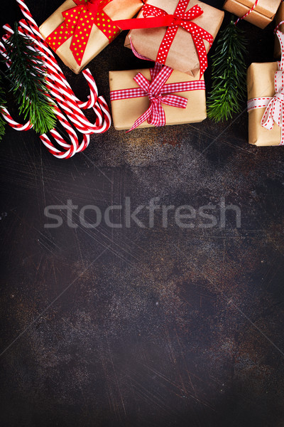 [[stock_photo]]: Noël · décoration · table · stock · photo · bois