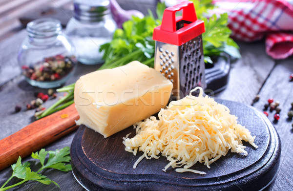 Kaas boord tabel voedsel pizza oranje Stockfoto © tycoon