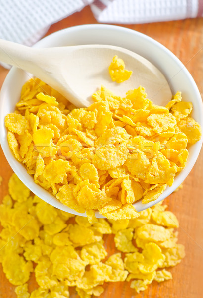 Sağlık mısır yemek kaşık sarı Stok fotoğraf © tycoon