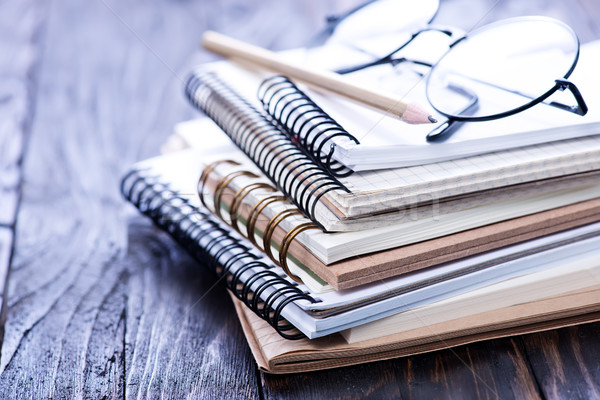 Stack of spiral notebooks Stock photo © tycoon