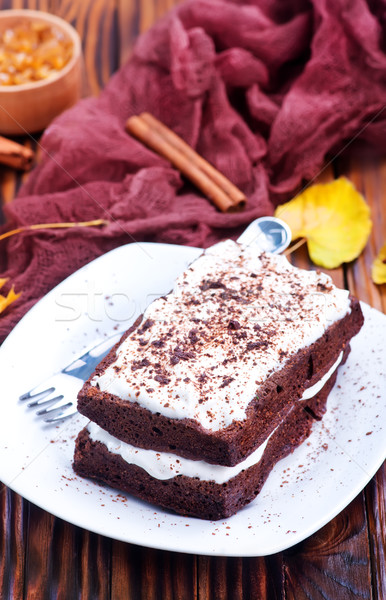 Chocolat plaquette plaque table gâteau déjeuner [[stock_photo]] © tycoon