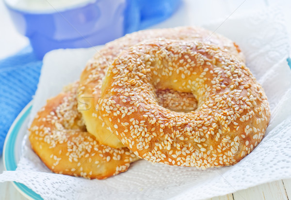 Stock photo: bagels with sesame