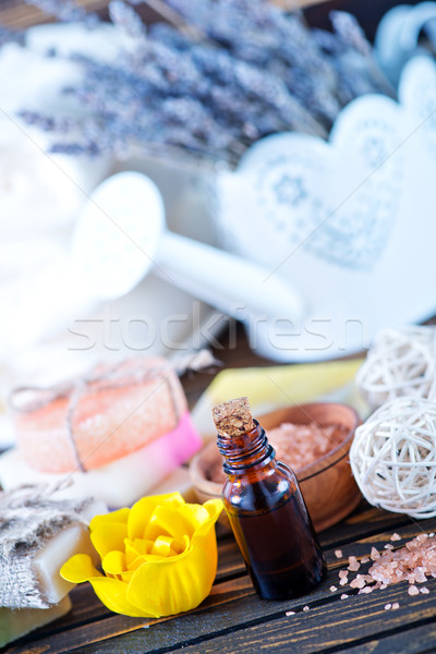 Objets bain couleur savon lavande table [[stock_photo]] © tycoon