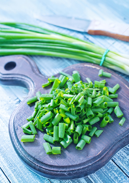 Zöldhagyma étel levél asztal zöld saláta Stock fotó © tycoon