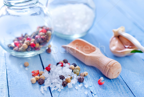 Peper zout voedsel zee restaurant Rood Stockfoto © tycoon
