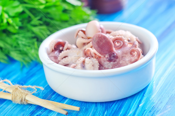 Gekookt octopus voedsel achtergrond asian witte Stockfoto © tycoon