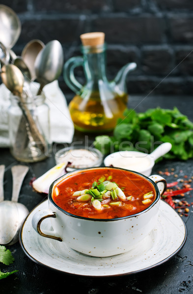 Traditional Ukrainian Russian borscht  Stock photo © tycoon