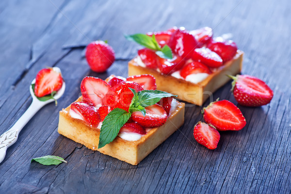 Stock photo: cake with fresh strawberry