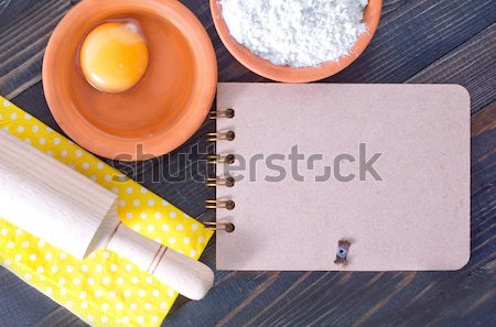 Ingrediente hârtie bucătărie tabel gătit nota Imagine de stoc © tycoon