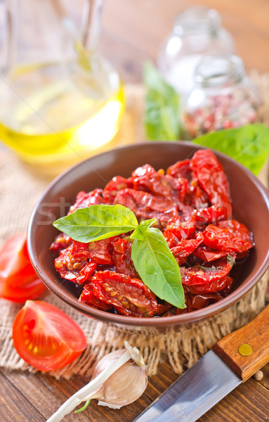 Sécher tomate bois verre fond blanche [[stock_photo]] © tycoon