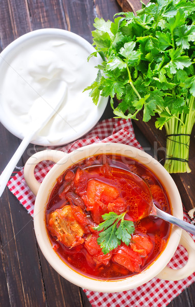 Traditional Russian-Ukrainian borscht soup Stock photo © tycoon