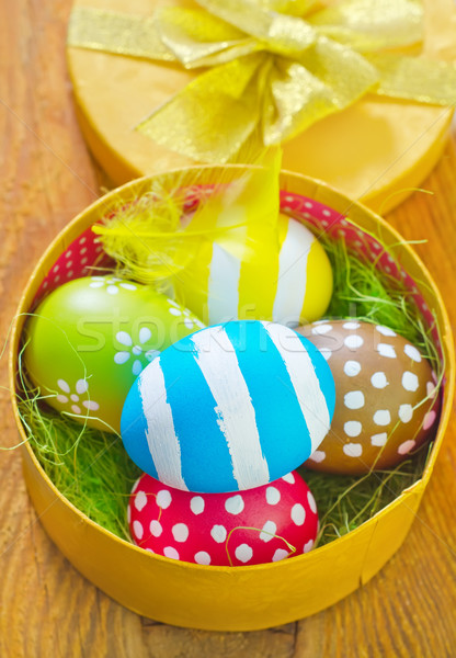 Zdjęcia stock: Easter · Eggs · kwiaty · drewna · jaj · biały · wakacje